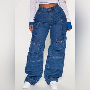Blue Jean Cargo Pants